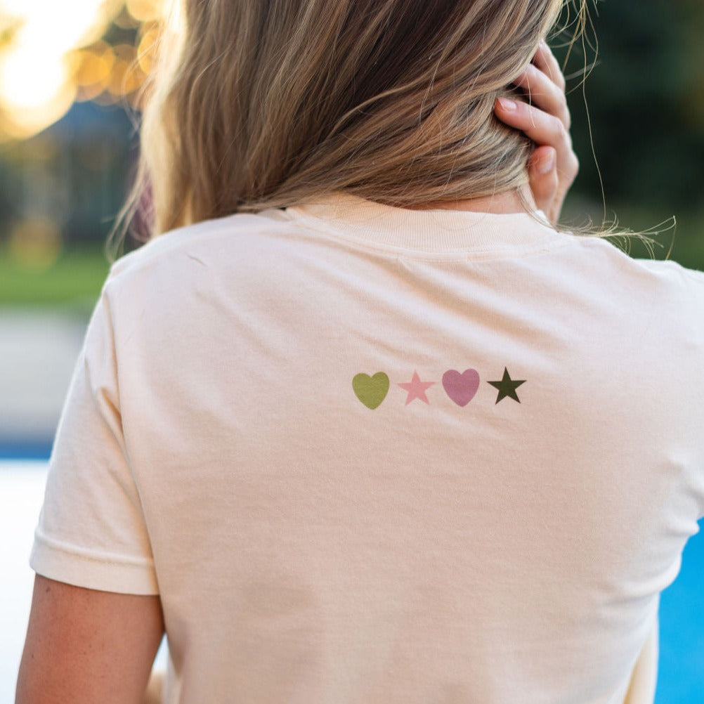  hearts & stars (bd) Ivory Comfort Colors Tee Little Mama Shirt Shop LLC