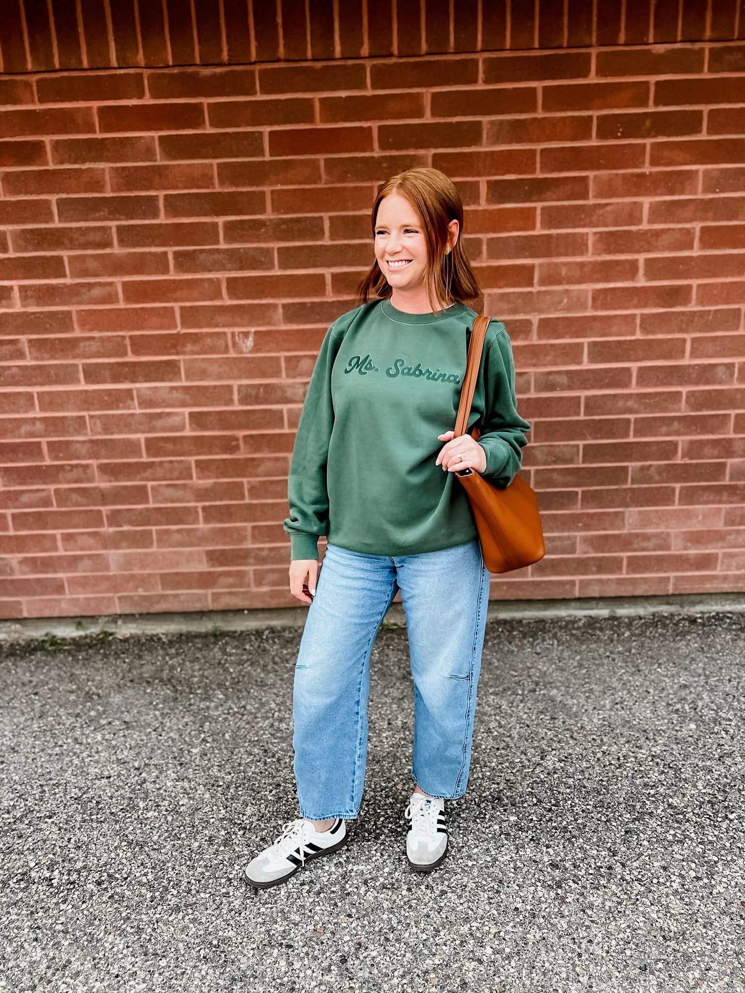 Personalized Teacher Pigment Crewneck | Custom Name & Number Little Mama Shirt Shop LLC