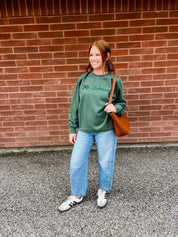 Personalized Teacher Pigment Crewneck | Custom Name & Number Little Mama Shirt Shop LLC