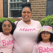 Mama + Babe (Barbie Party) - Set of 2 Tees Little Mama Shirt Shop