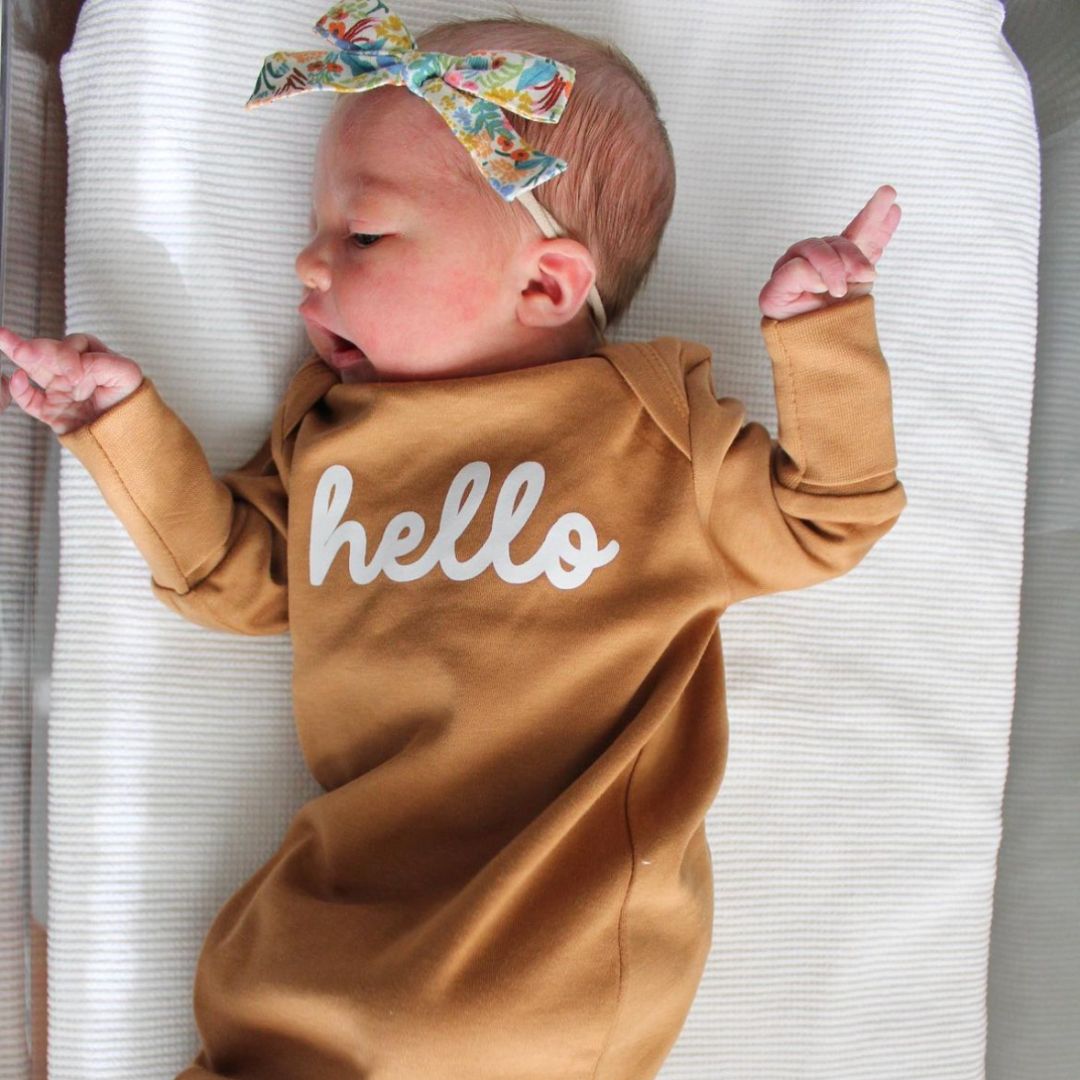 KNOTTED GOWN - Organic Cotton - HELLO Little Mama Shirt Shop