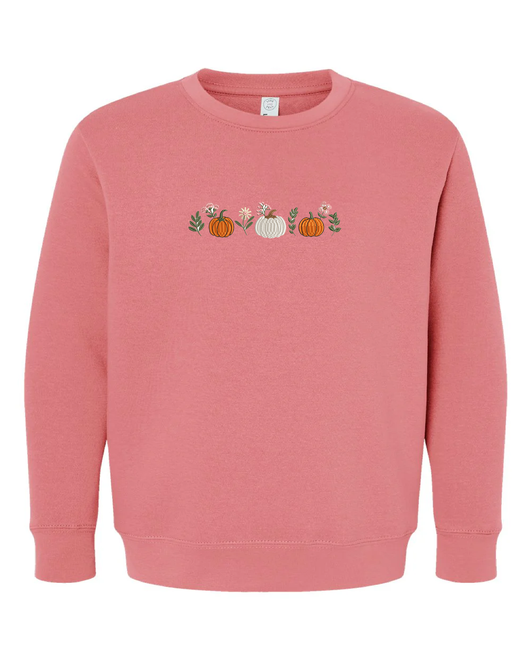 Embroidered Child Sweater - Pumpkins and Flowers (center) Little Mama Shirt Shop