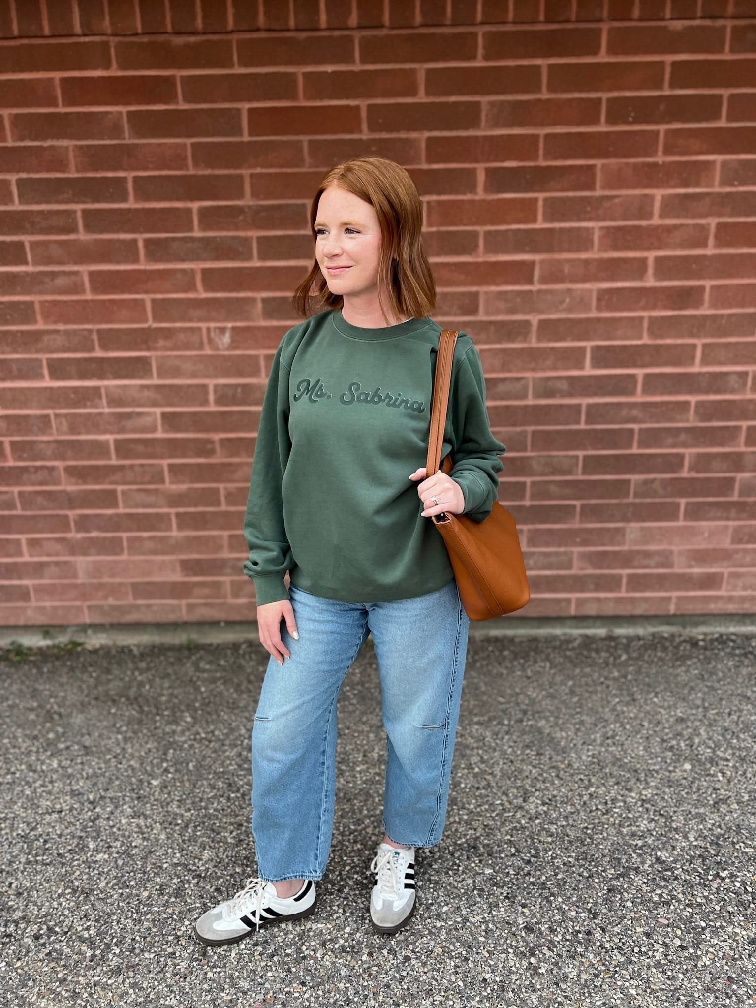 Personalized Teacher Pigment Crewneck | Custom Name & Number Little Mama Shirt Shop LLC