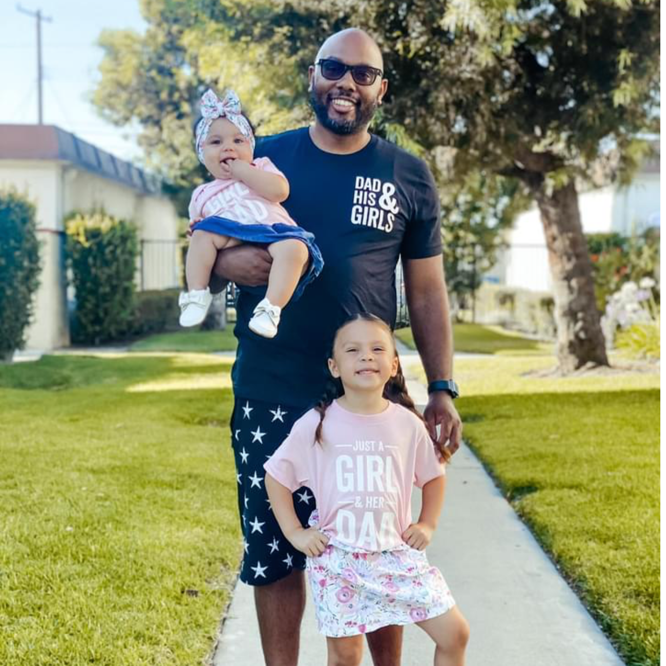 Dad and His Girl(s) - Comfort Color Tee Little Mama Shirt Shop LLC