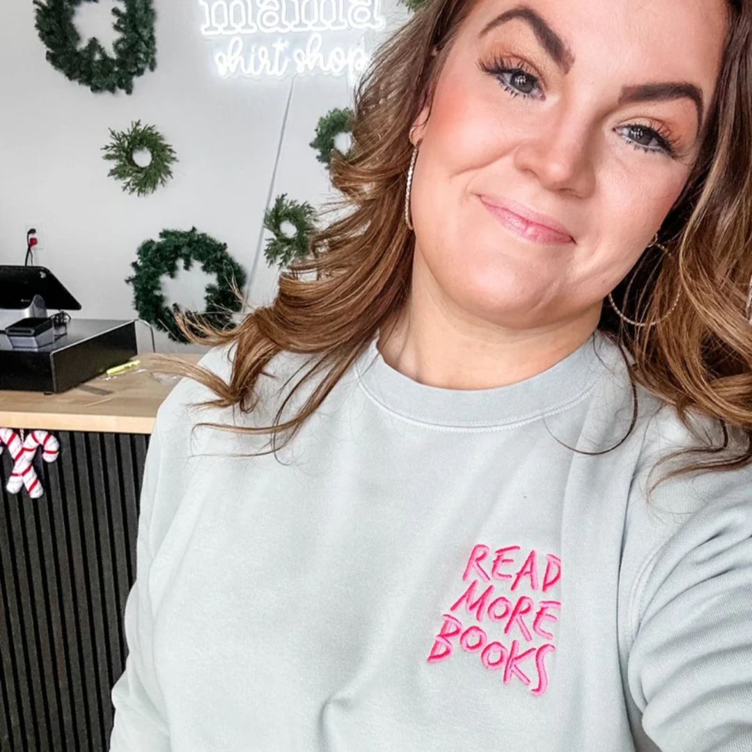 READ MORE BOOKS - Pigment Crewneck Sweatshirt Little Mama Shirt Shop LLC