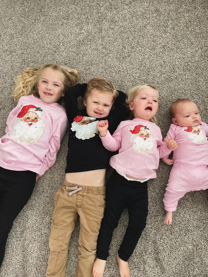 Watercolor Santa - Child LONG SLEEVE Tee Little Mama Shirt Shop