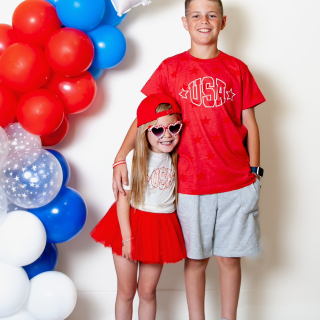 USA - Hollow Font - Child STAR Tee Little Mama Shirt Shop