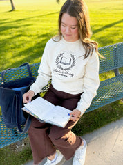 Embroidered Adult Crewneck | Scholar's Society Embroidered Design Little Mama Shirt Shop LLC