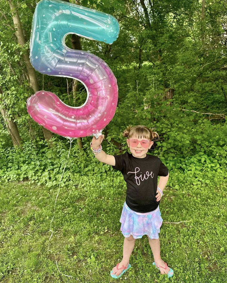 Birthday Number - New Cursive - Child Tee Little Mama Shirt Shop