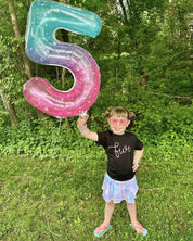 Birthday Number - New Cursive - Child Tee Little Mama Shirt Shop