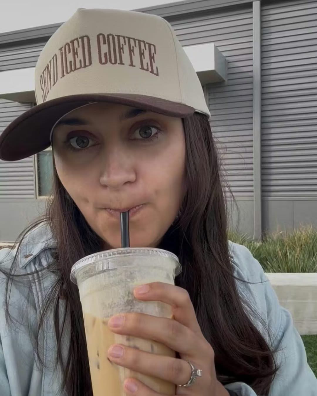 Send (Choose Your Beverage) | Vintage Embroidered Adult Trucker Hat Little Mama Shirt Shop