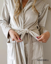 Minky Stretch Luxe Saranoni® Robe – Custom Embroidered Monogram | LMSS® Exclusive Little Mama Shirt Shop LLC