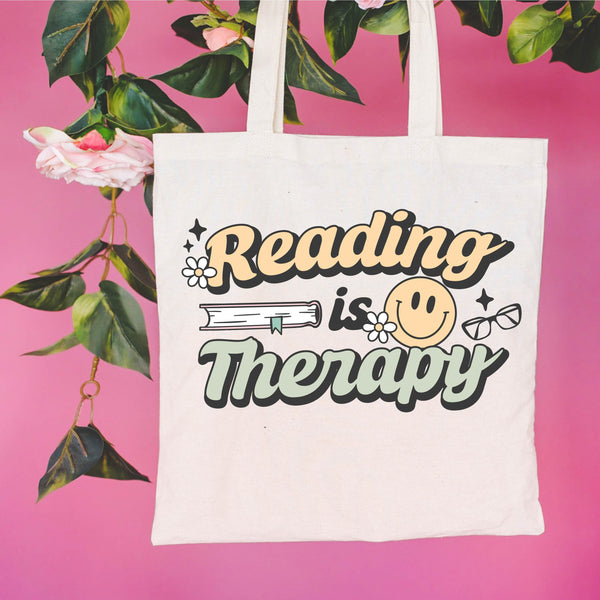 BOOK TOTE - Reading Is Therapy