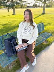 Embroidered Adult Crewneck | Scholar's Society Embroidered Design Little Mama Shirt Shop LLC