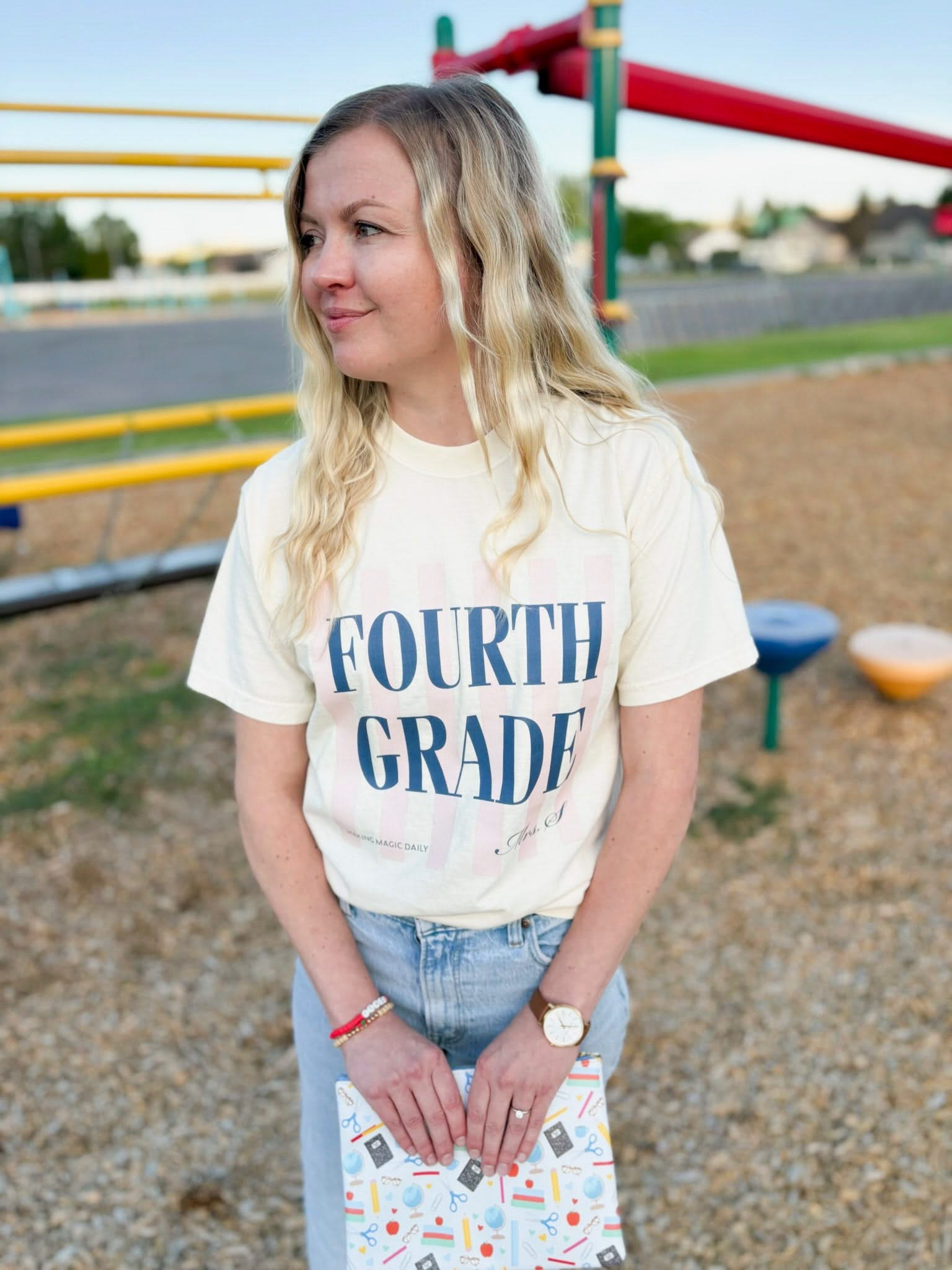 Personalized Teacher Comfort Colors Tee | Custom Name & Grade Little Mama Shirt Shop LLC
