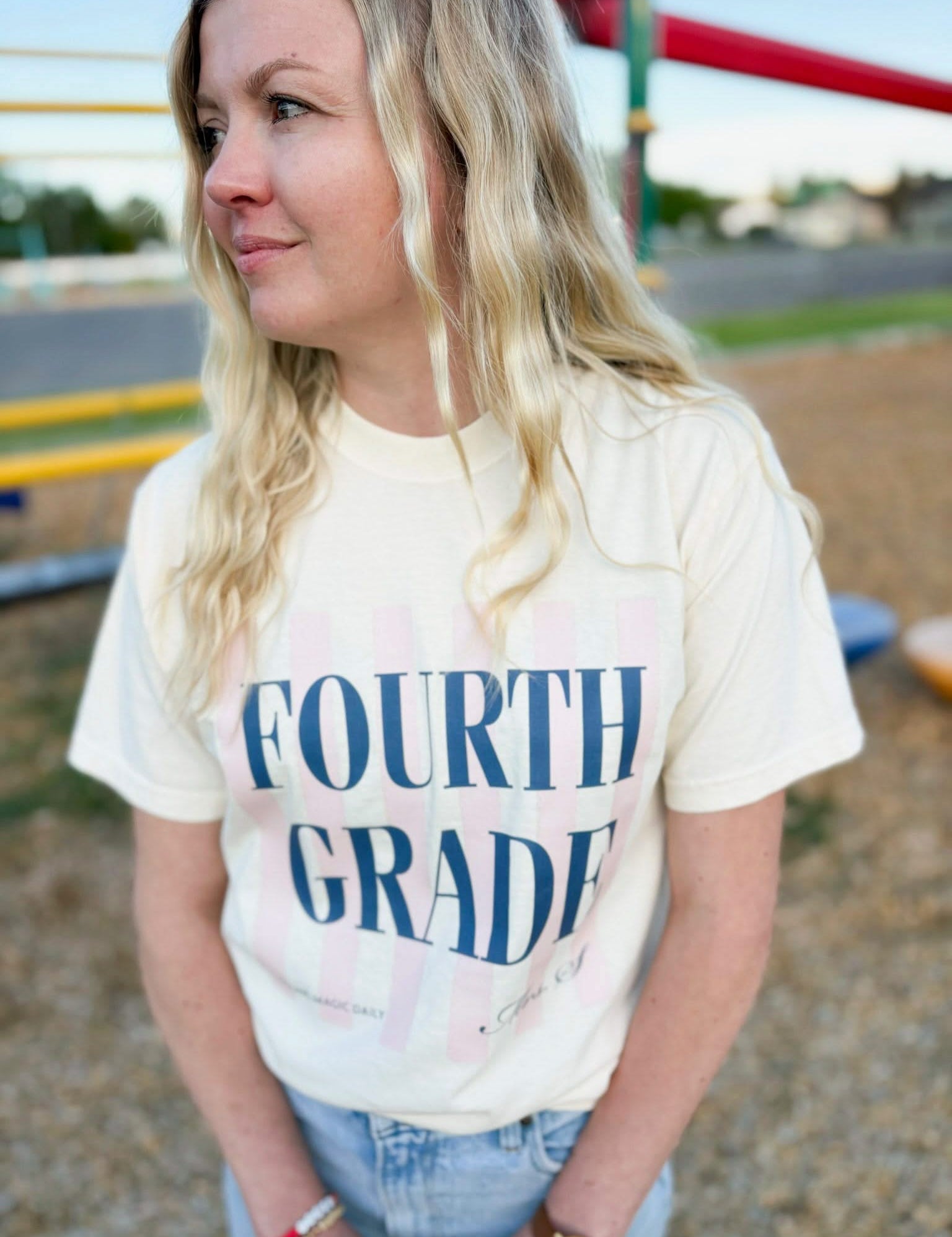 Personalized Teacher Comfort Colors Tee | Custom Name & Grade Little Mama Shirt Shop LLC