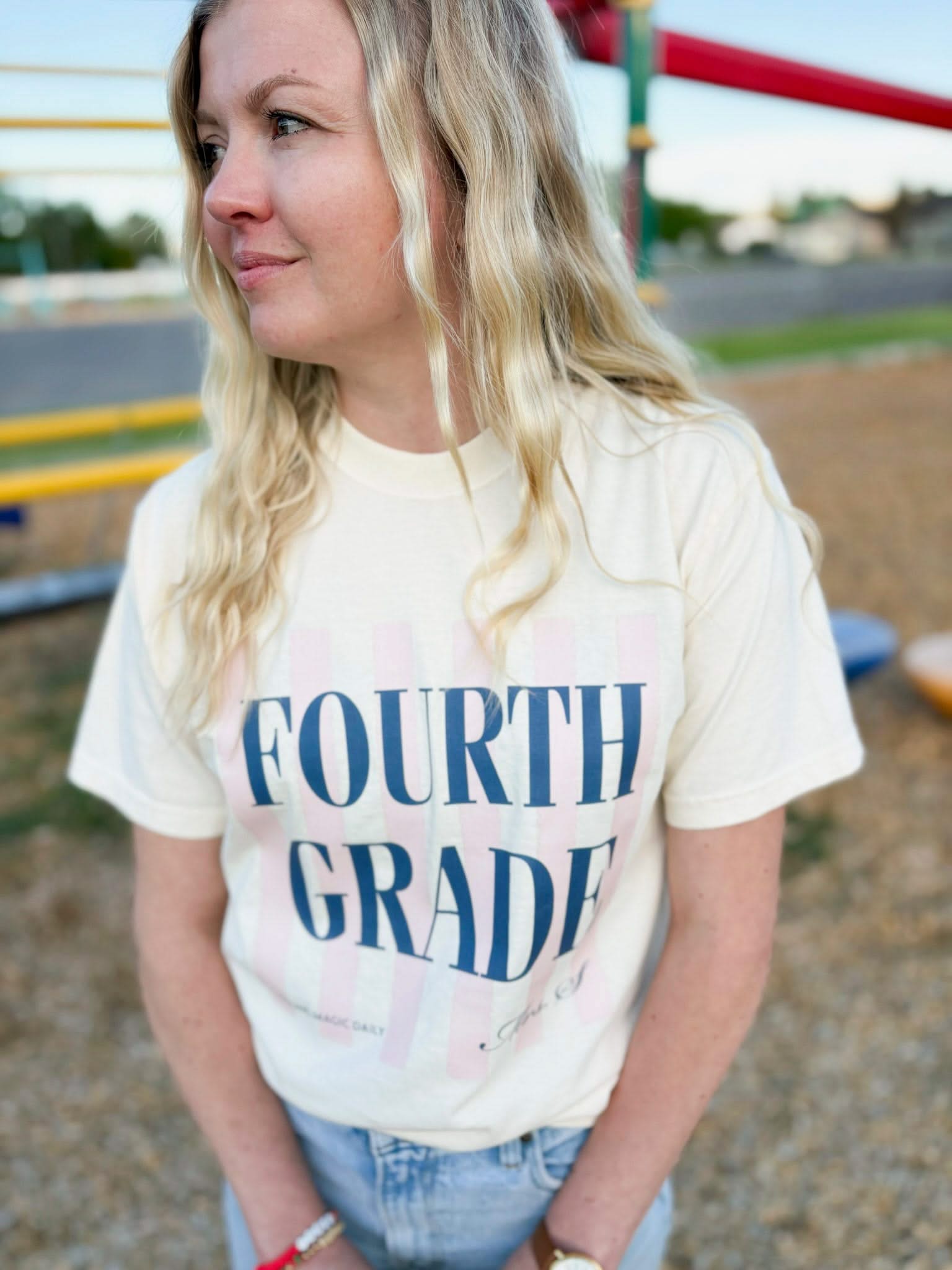 Personalized Teacher Comfort Colors Tee | Custom Name & Grade Little Mama Shirt Shop LLC