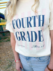 Personalized Teacher Comfort Colors Tee | Custom Name & Grade Little Mama Shirt Shop LLC