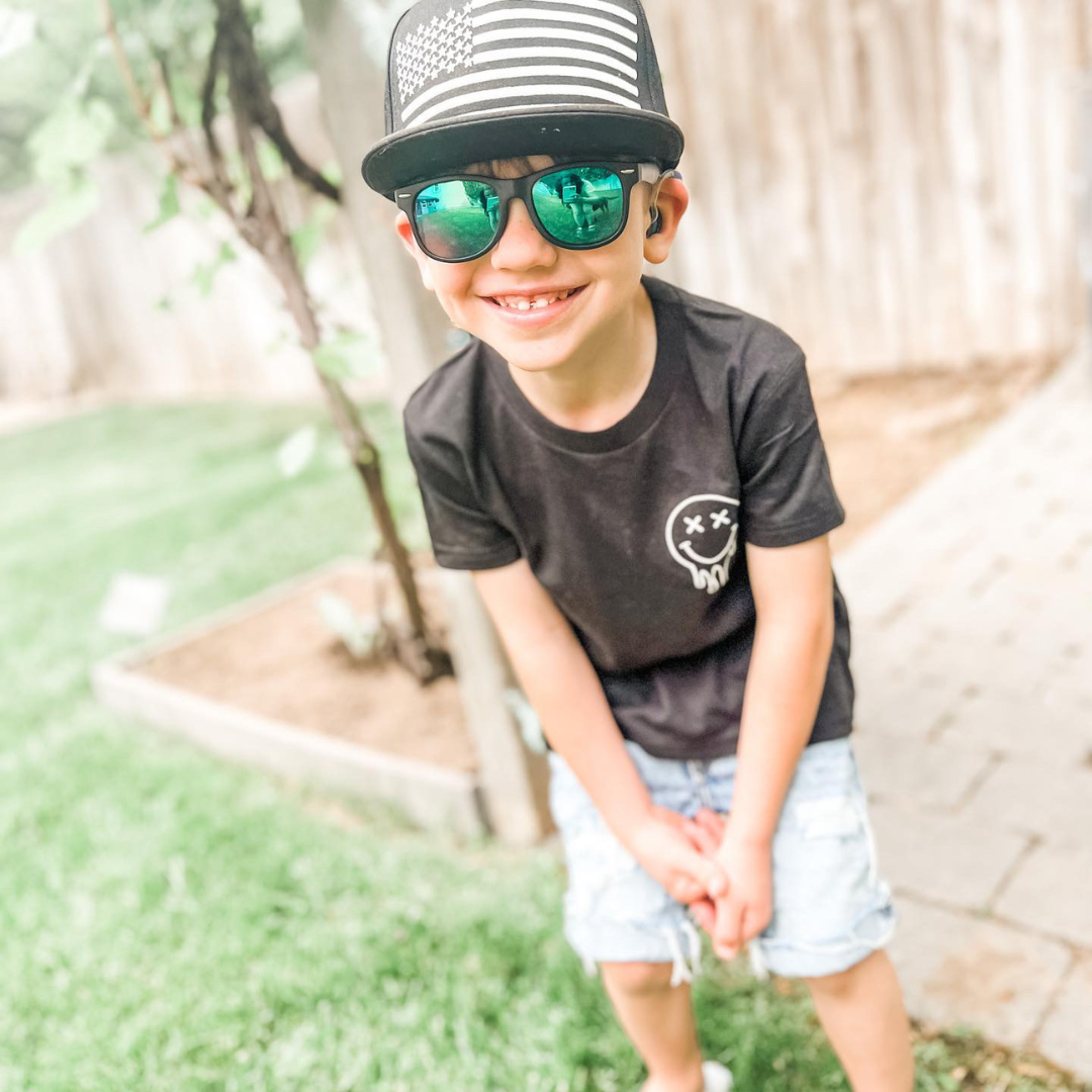 Not Tired At All (w/ Melty X Eye Smiley) - Short Sleeve Child Tee Little Mama Shirt Shop