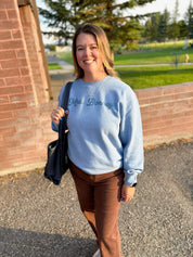 Personalized Teacher Pigment Crewneck | Custom Name & Number Little Mama Shirt Shop LLC