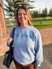 Personalized Teacher Pigment Crewneck | Custom Name & Number Little Mama Shirt Shop LLC