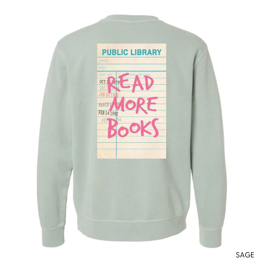 Read More Books - Embroidered front/Printed back - Pigment