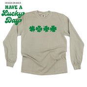 4 Shamrocks - Have a Lucky Day (f&b) - Long Sleeve Comfort Colors Tee Little Mama Shirt Shop
