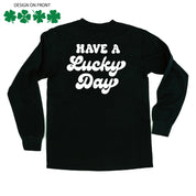 4 Shamrocks - Have a Lucky Day (f&b) - Long Sleeve Comfort Colors Tee Little Mama Shirt Shop