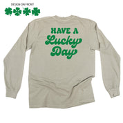 4 Shamrocks - Have a Lucky Day (f&b) - Long Sleeve Comfort Colors Tee Little Mama Shirt Shop