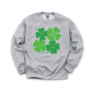 4 Smiley Shamrocks - BASIC Fleece Little Mama Shirt Shop LLC
