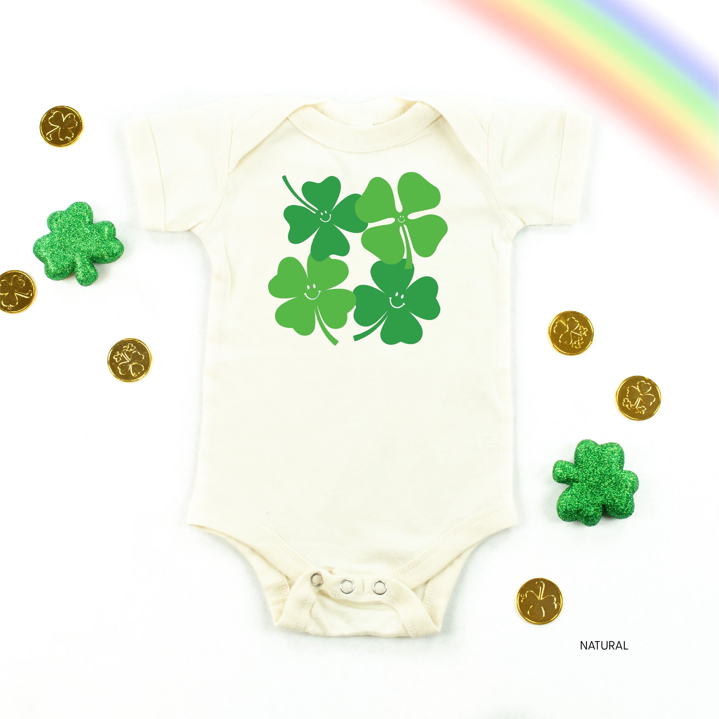 4 Smiley Shamrocks - Infant Bodysuit/Tee Little Mama Shirt Shop