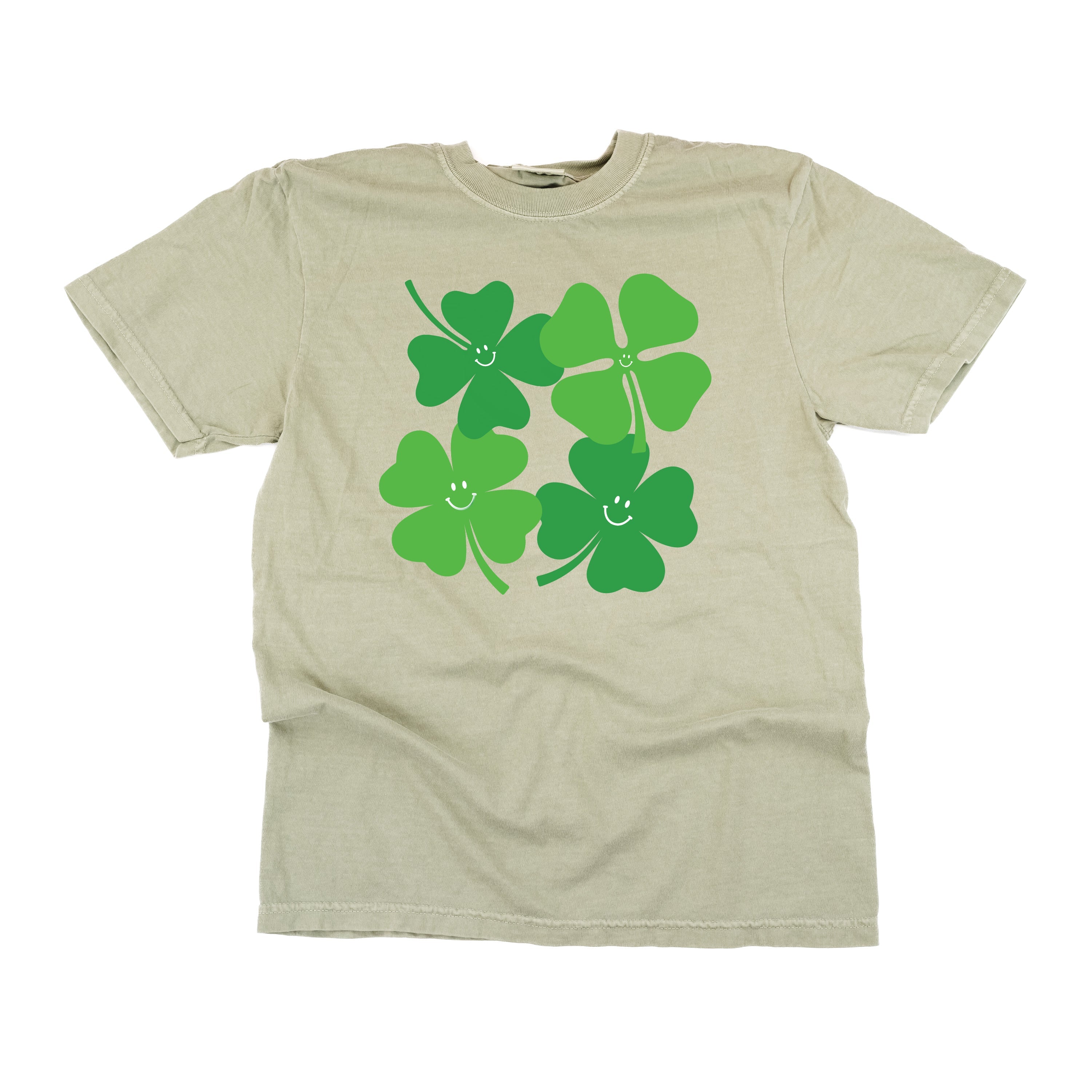 4 Smiley Shamrocks - Comfort Colors Tee Little Mama Shirt Shop