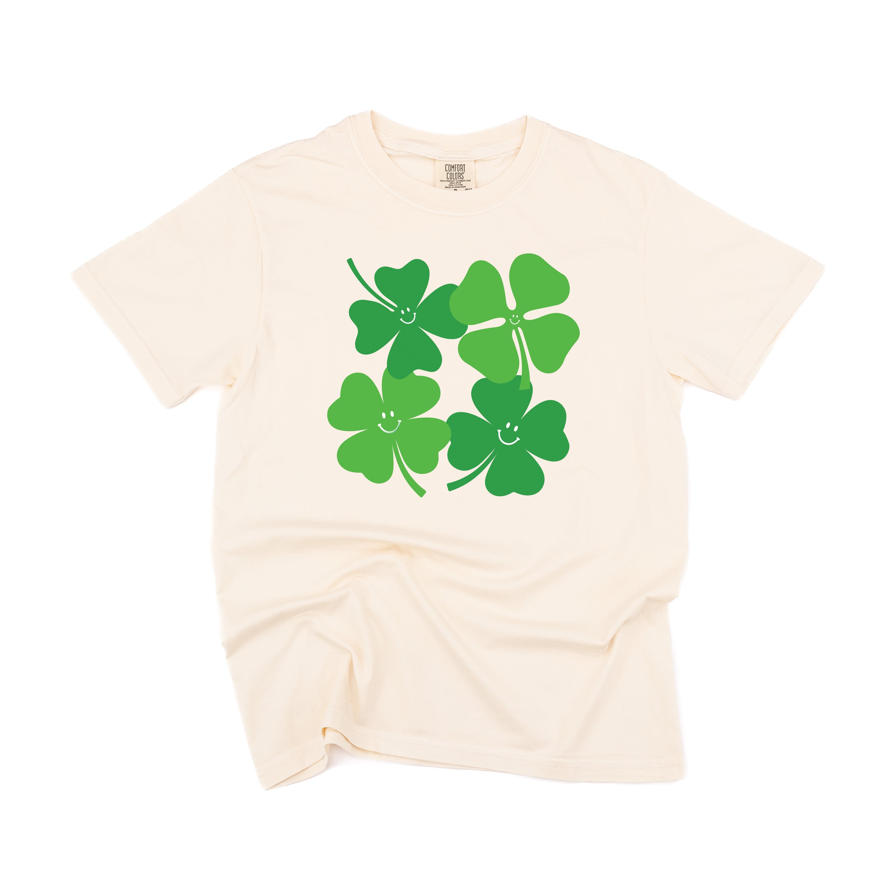 4 Smiley Shamrocks - Comfort Colors Tee Little Mama Shirt Shop