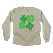 4 Smiley Shamrocks - Long Sleeve Comfort Colors Tee Little Mama Shirt Shop
