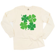 4 Smiley Shamrocks - Long Sleeve Comfort Colors Tee Little Mama Shirt Shop