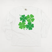 4 Smiley Shamrocks - Long Sleeve Comfort Colors Tee Little Mama Shirt Shop