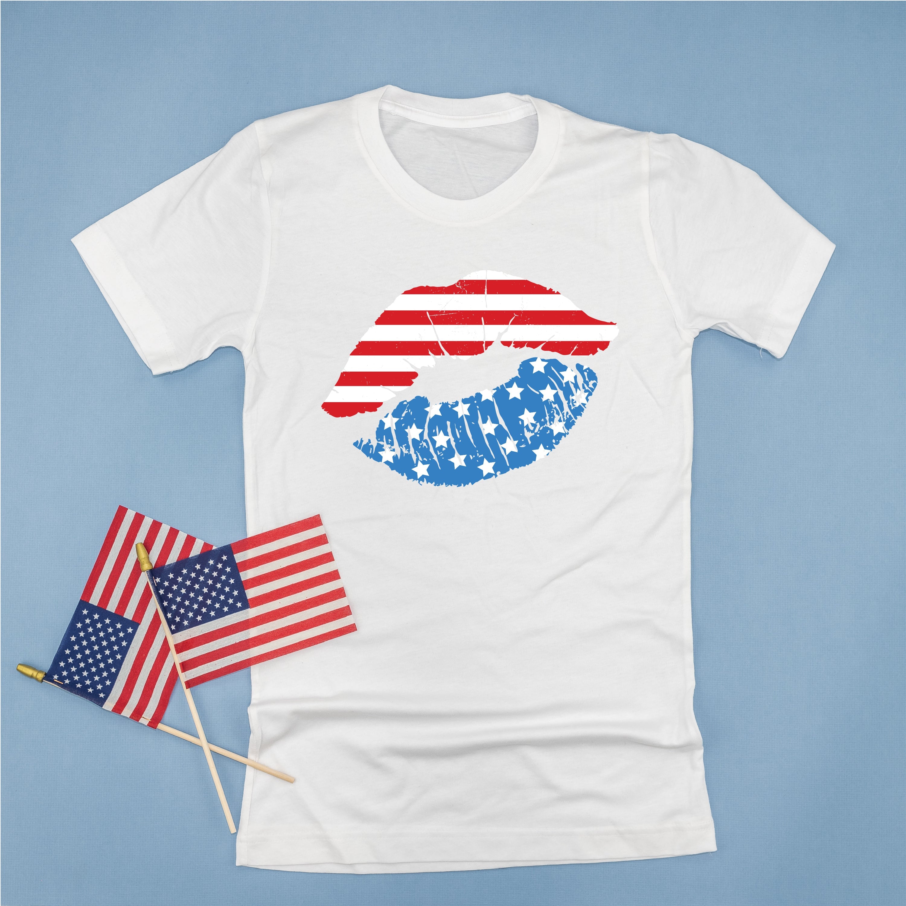 Patriotic Lips - Unisex Tee Little Mama Shirt Shop