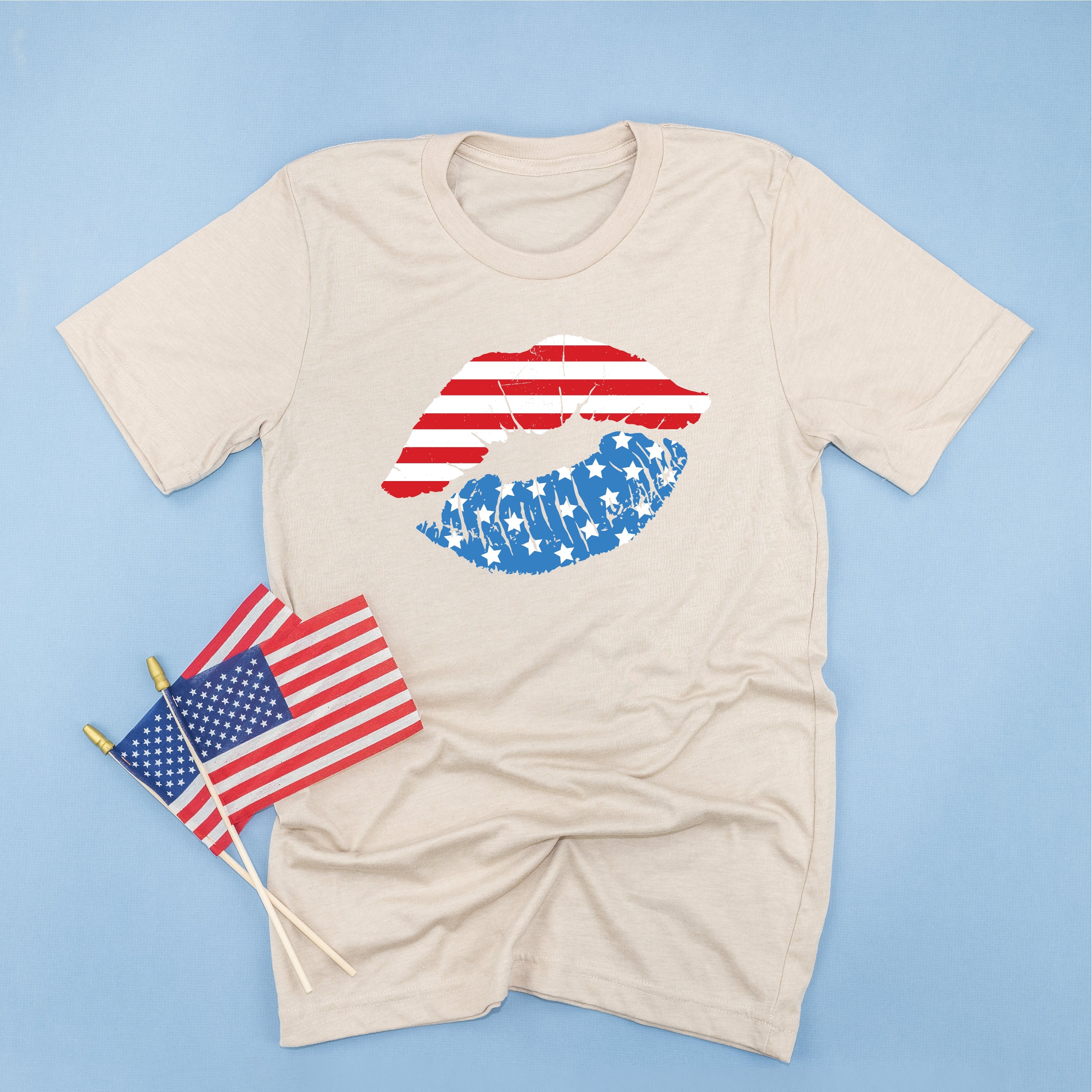 Patriotic Lips - Unisex Tee Little Mama Shirt Shop