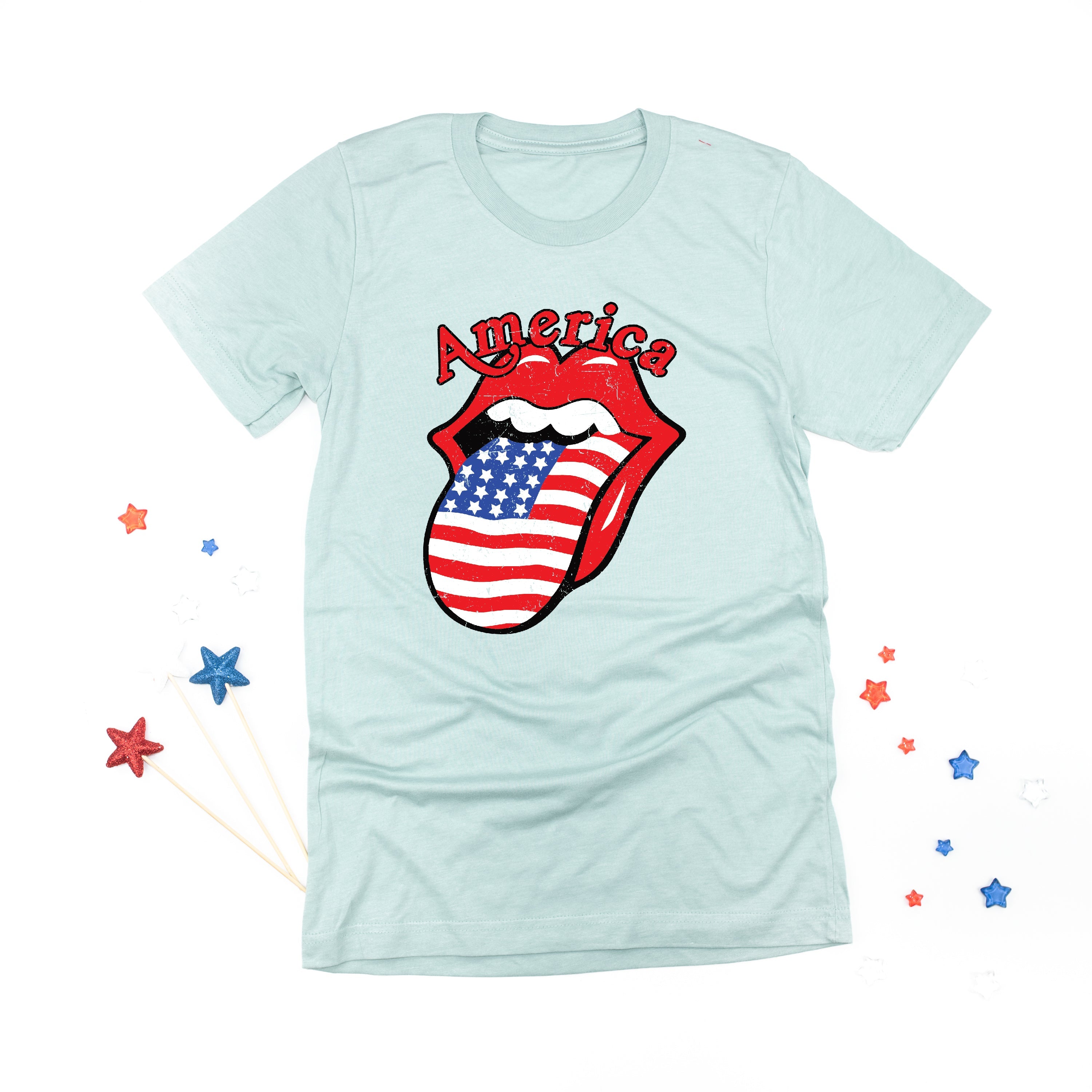 America - Tongue - Unisex Tee Little Mama Shirt Shop