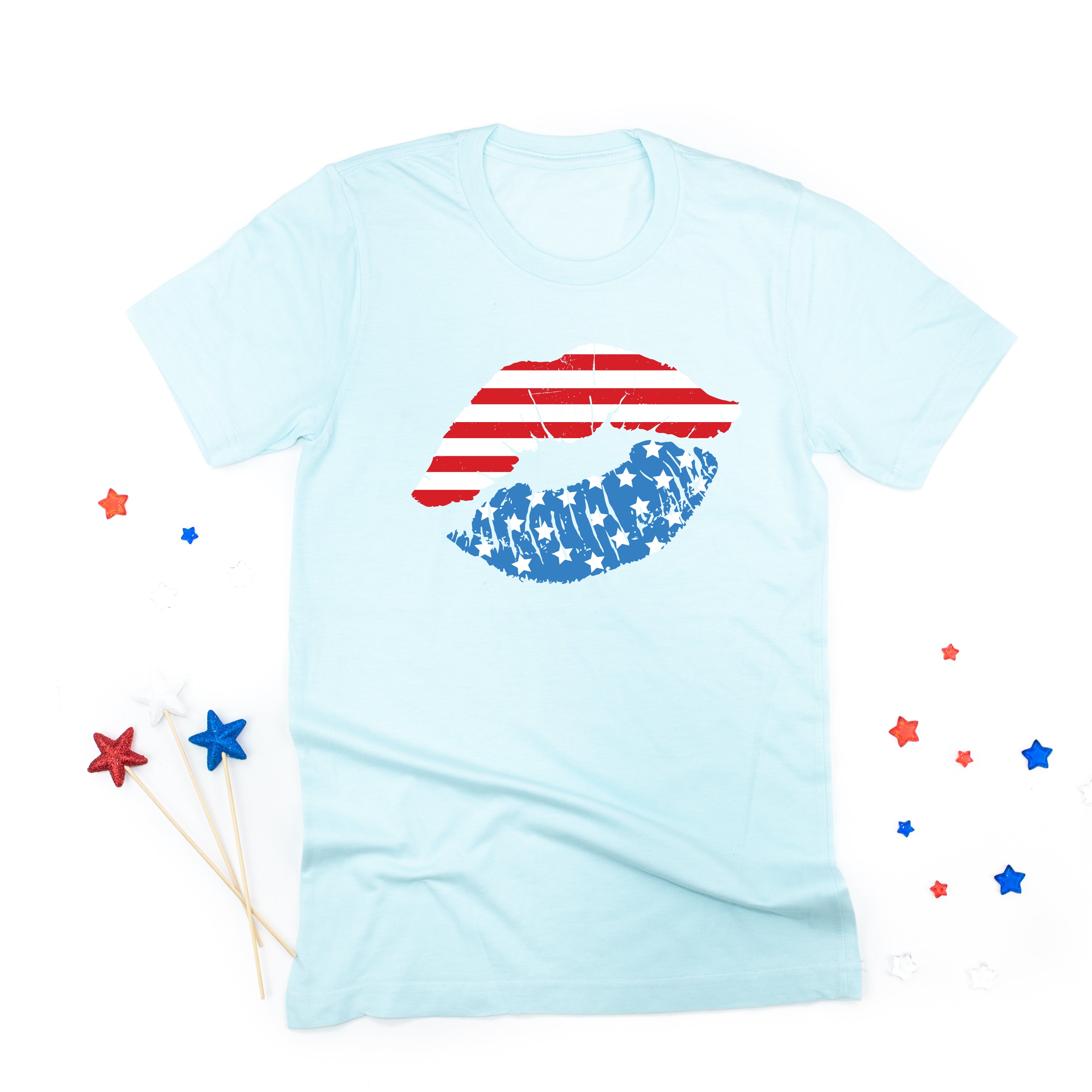 Patriotic Lips - Unisex Tee Little Mama Shirt Shop