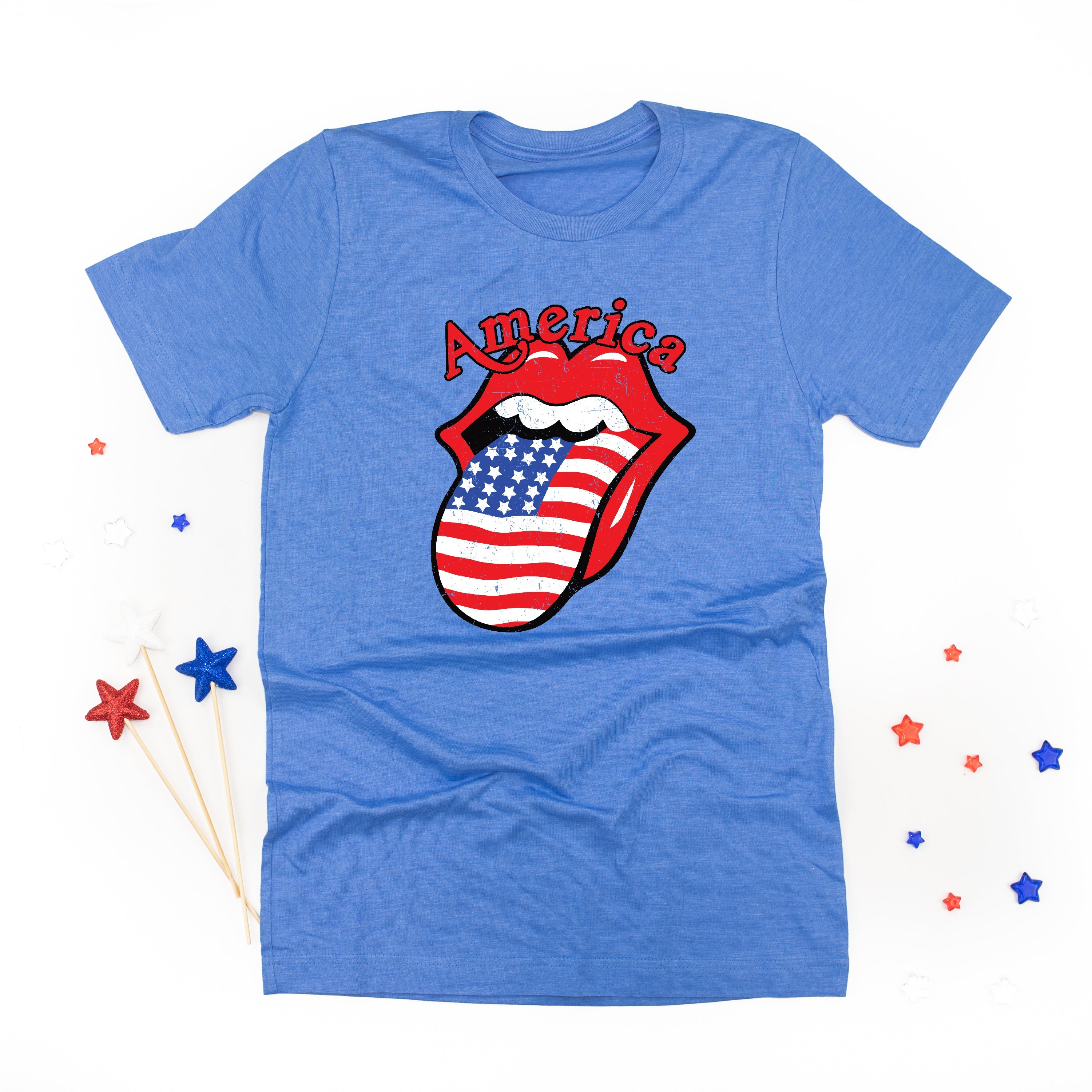 America - Tongue - Unisex Tee Little Mama Shirt Shop