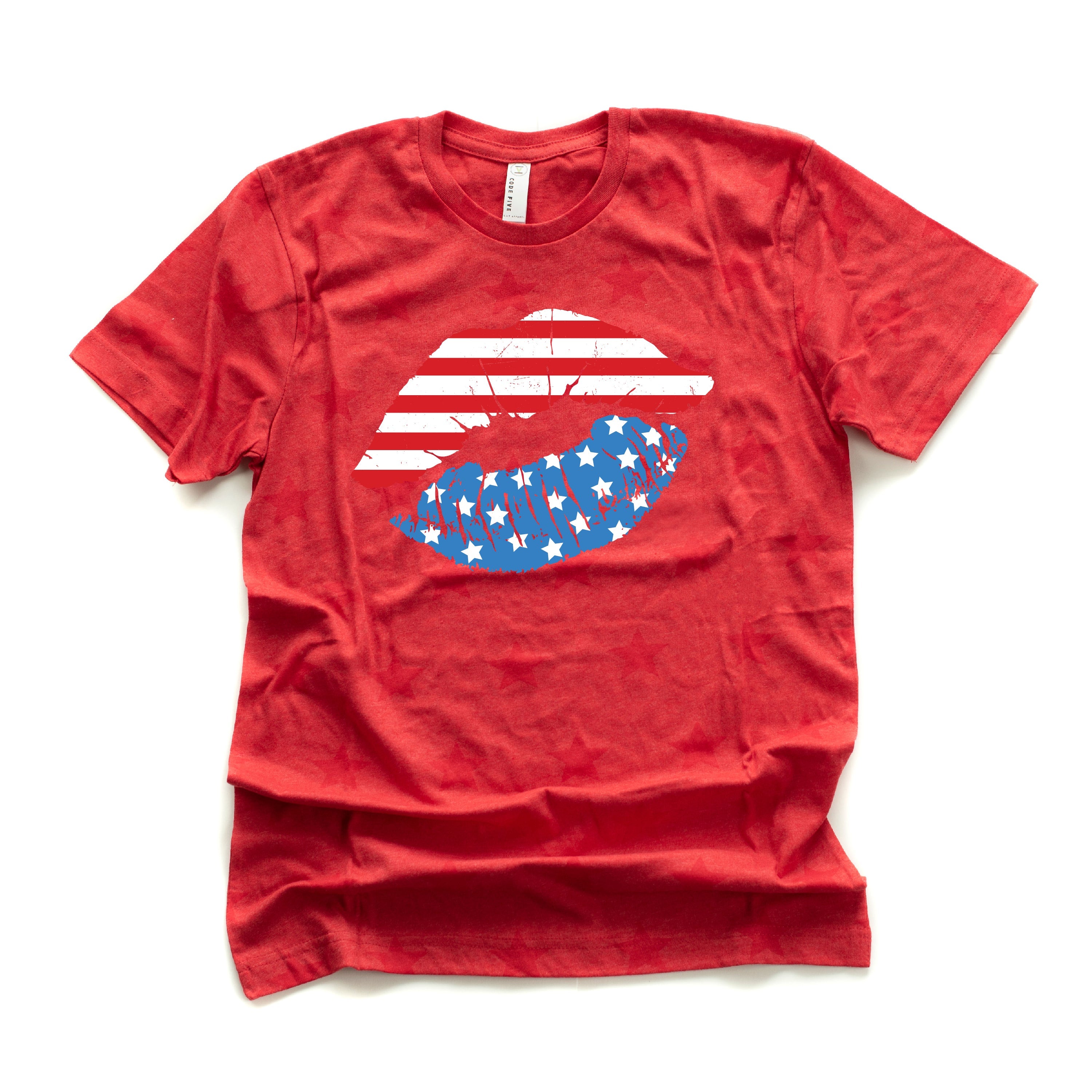 Patriotic Lips - Unisex STAR Tee Little Mama Shirt Shop