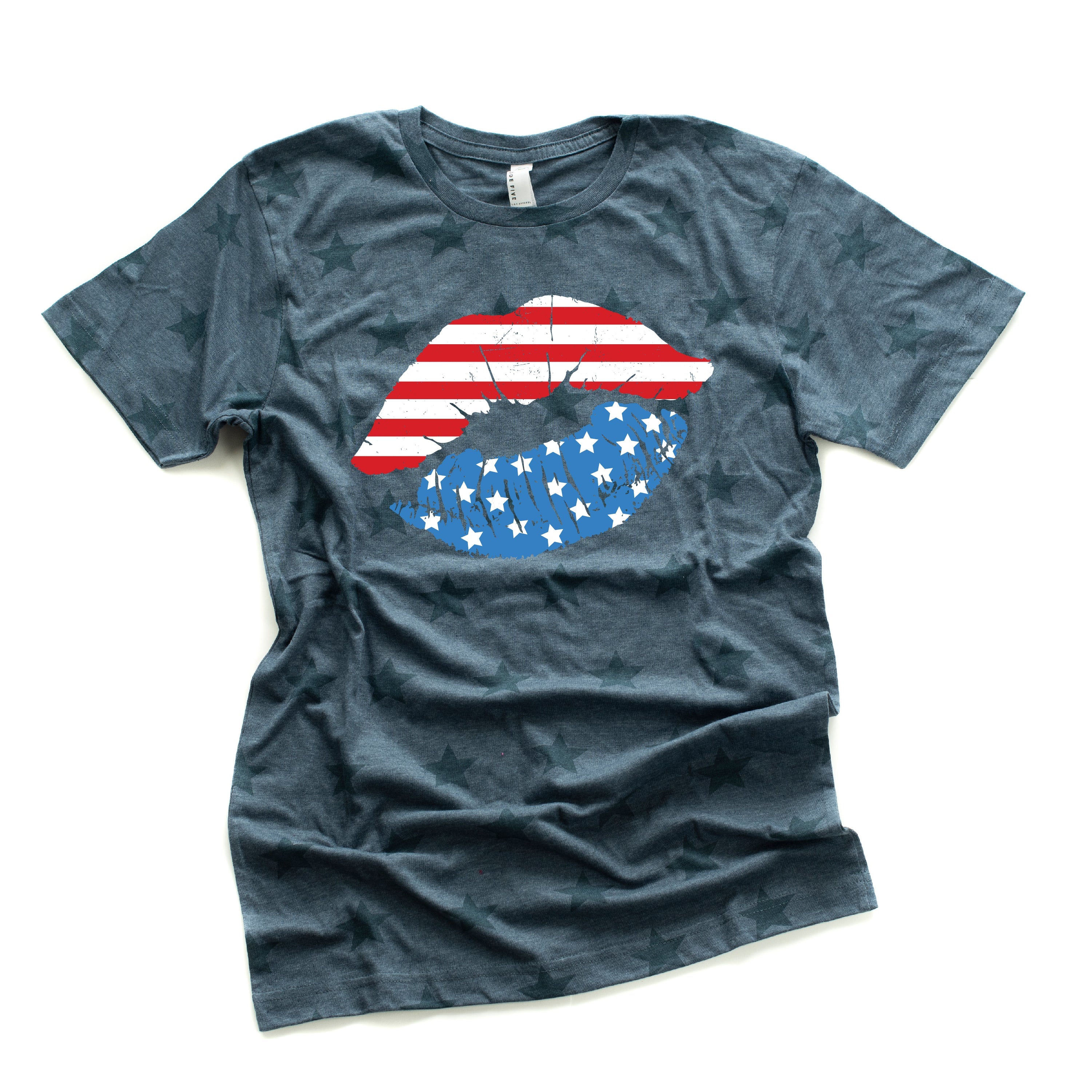 Patriotic Lips - Unisex STAR Tee Little Mama Shirt Shop