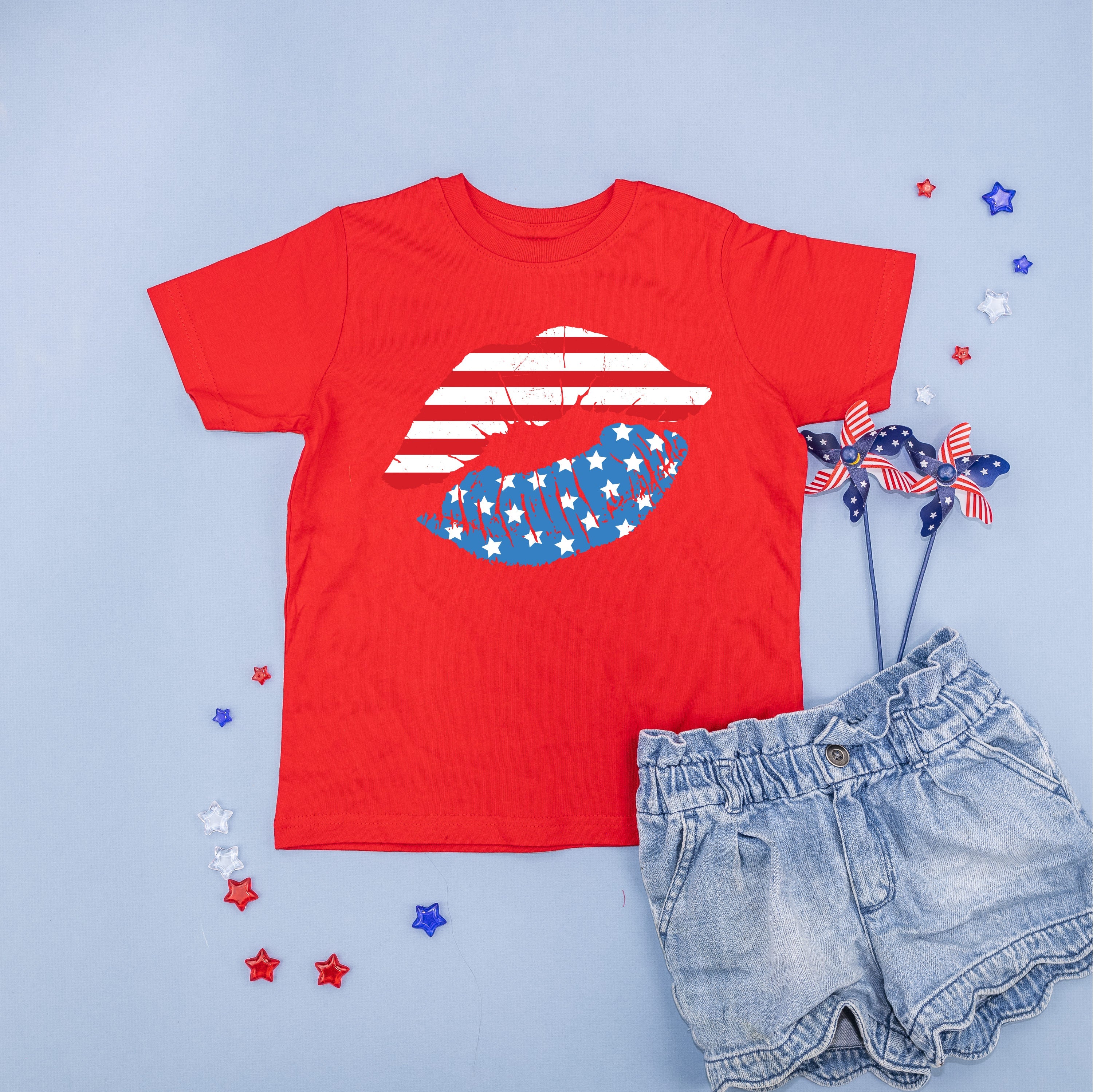 Patriotic Lips - Child Tee Little Mama Shirt Shop