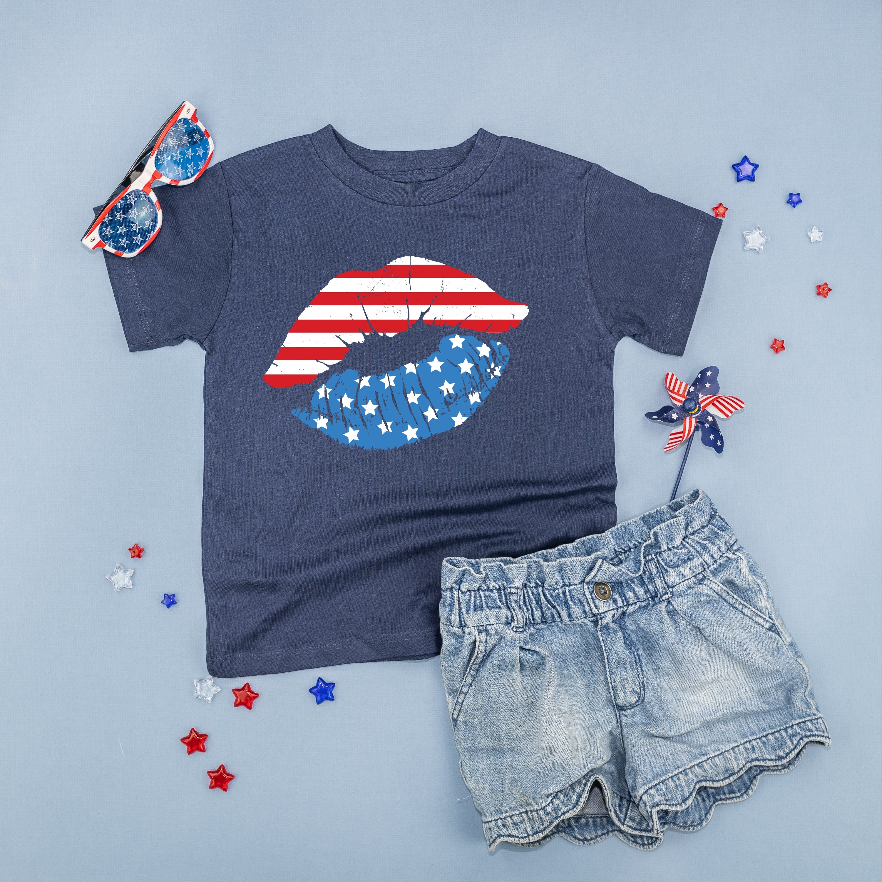 Patriotic Lips - Child Tee Little Mama Shirt Shop