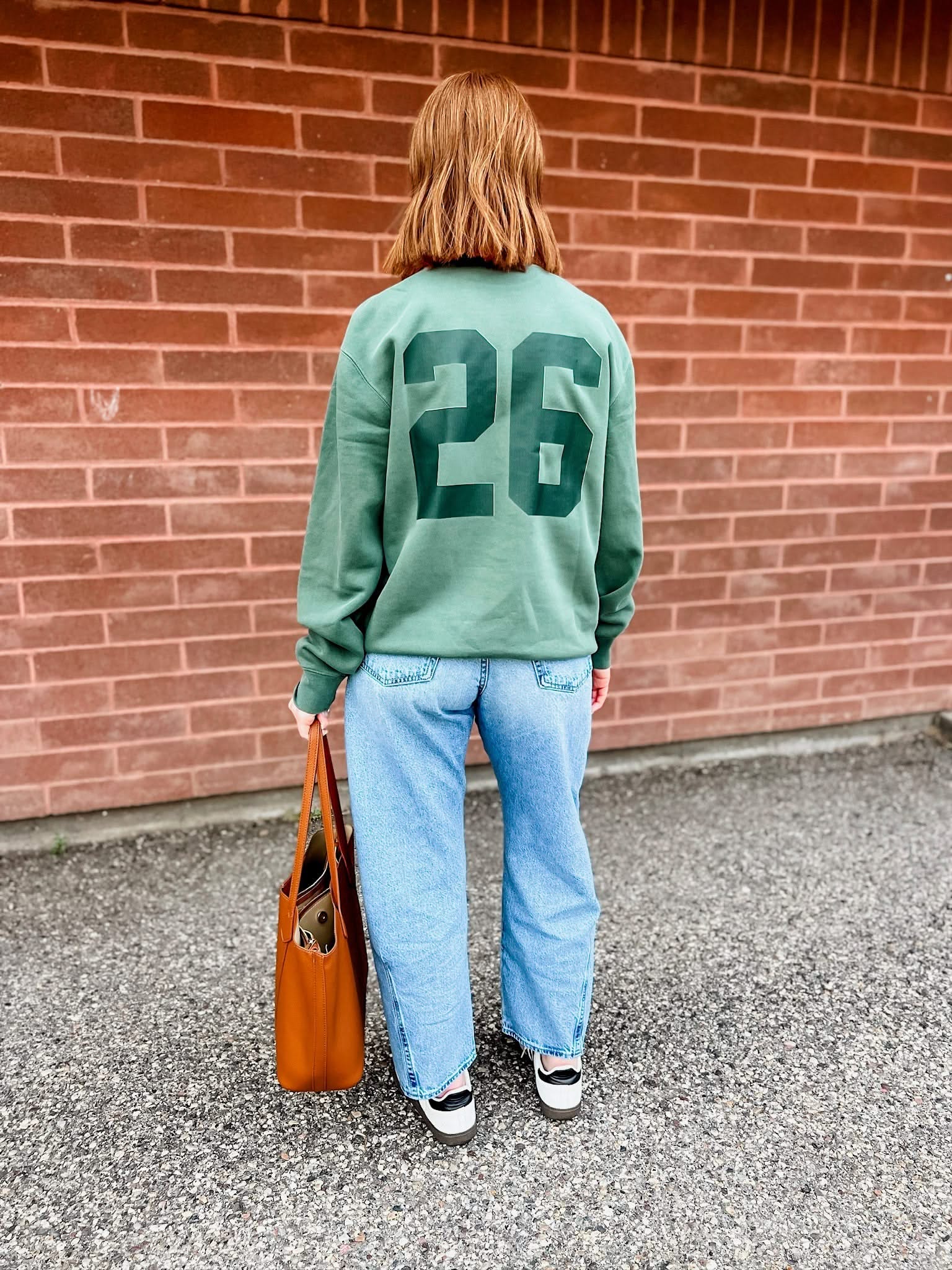 Personalized Teacher Pigment Crewneck | Custom Name & Number Little Mama Shirt Shop LLC