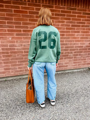 Personalized Teacher Pigment Crewneck | Custom Name & Number Little Mama Shirt Shop LLC