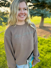 Personalized Teacher Pigment Crewneck | Custom Name & Number Little Mama Shirt Shop LLC