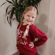 Pink And Red Valentine Bows - Child Sweater Little Mama Shirt Shop
