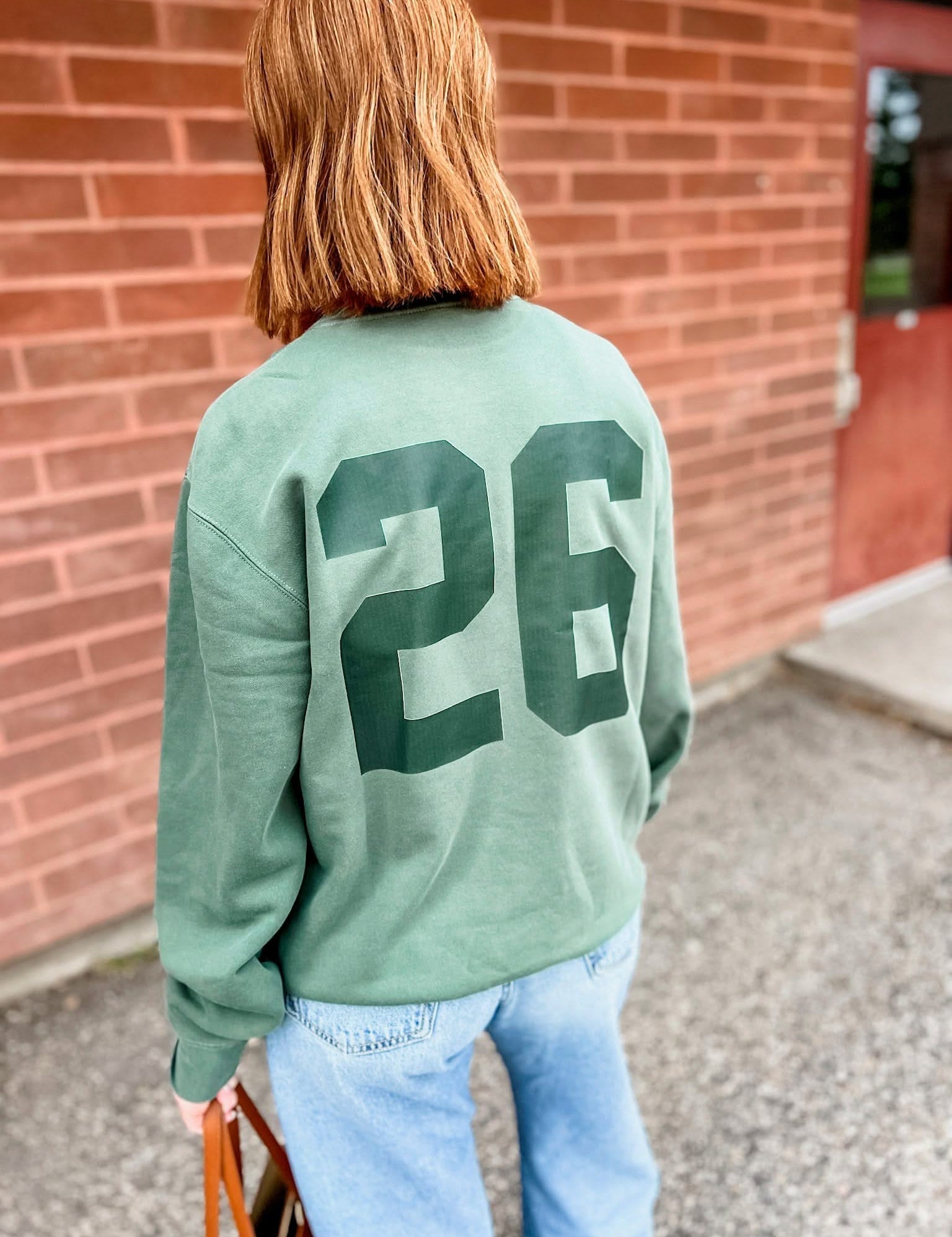 Personalized Teacher Pigment Crewneck | Custom Name & Number Little Mama Shirt Shop LLC